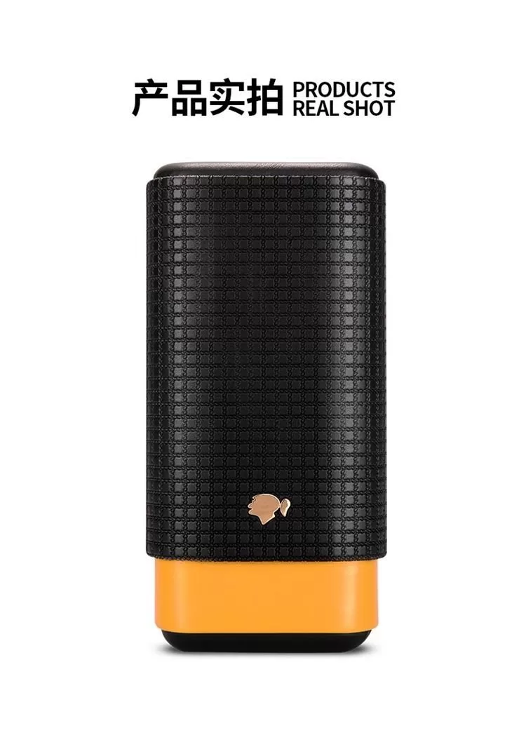 Premium Leather Cigar Travel Case for 3 Cigars – Portable Humidor with Spanish Cedar Li... - SKU CHB10683 - UGI Packaging