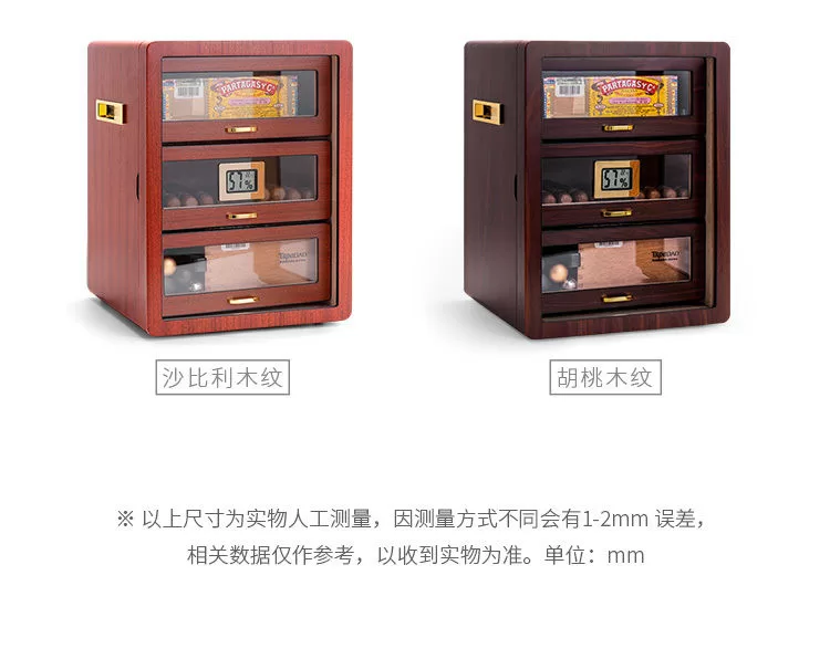 Luxury Cedar Wood Cigar Humidor Cabinet with Hygrometer, Humidifier, Glass Door, 3 Draw... - SKU CHB10692 - UGI Packaging