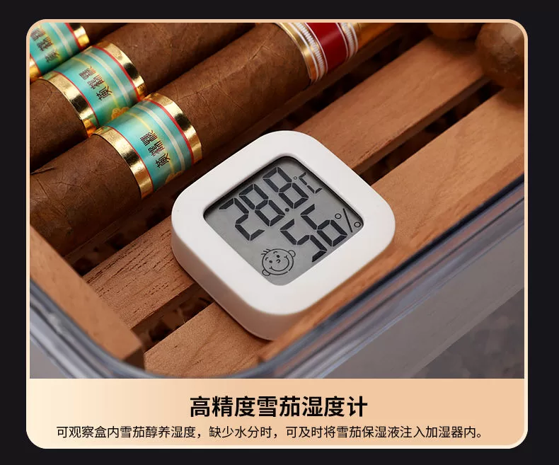 Premium Cigar Humidor Box with Transparent Lid – Spanish Cedar Wood & Food-Grade PS – A... - SKU CHB10672 - UGI Packaging