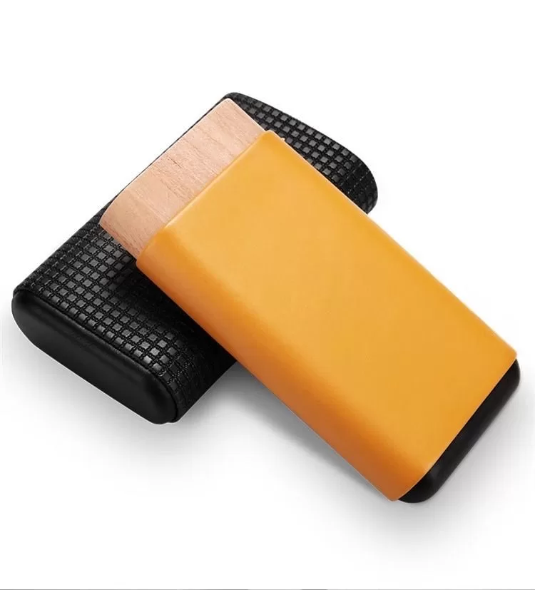 Premium Leather Cigar Travel Case for 3 Cigars – Portable Humidor with Spanish Cedar Li... - SKU CHB10683 - UGI Packaging