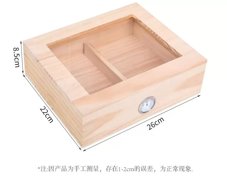 Premium Cedar Wood Cigar Humidor Box with Glass Top and Hygrometer – Large Capacity Sto... - SKU CHB10782 - UGI Packaging