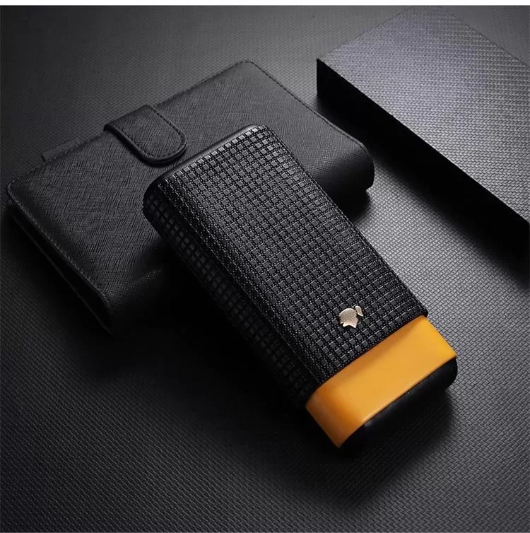 Premium Leather Cigar Travel Case for 3 Cigars – Portable Humidor with Spanish Cedar Li... - SKU CHB10683 - UGI Packaging