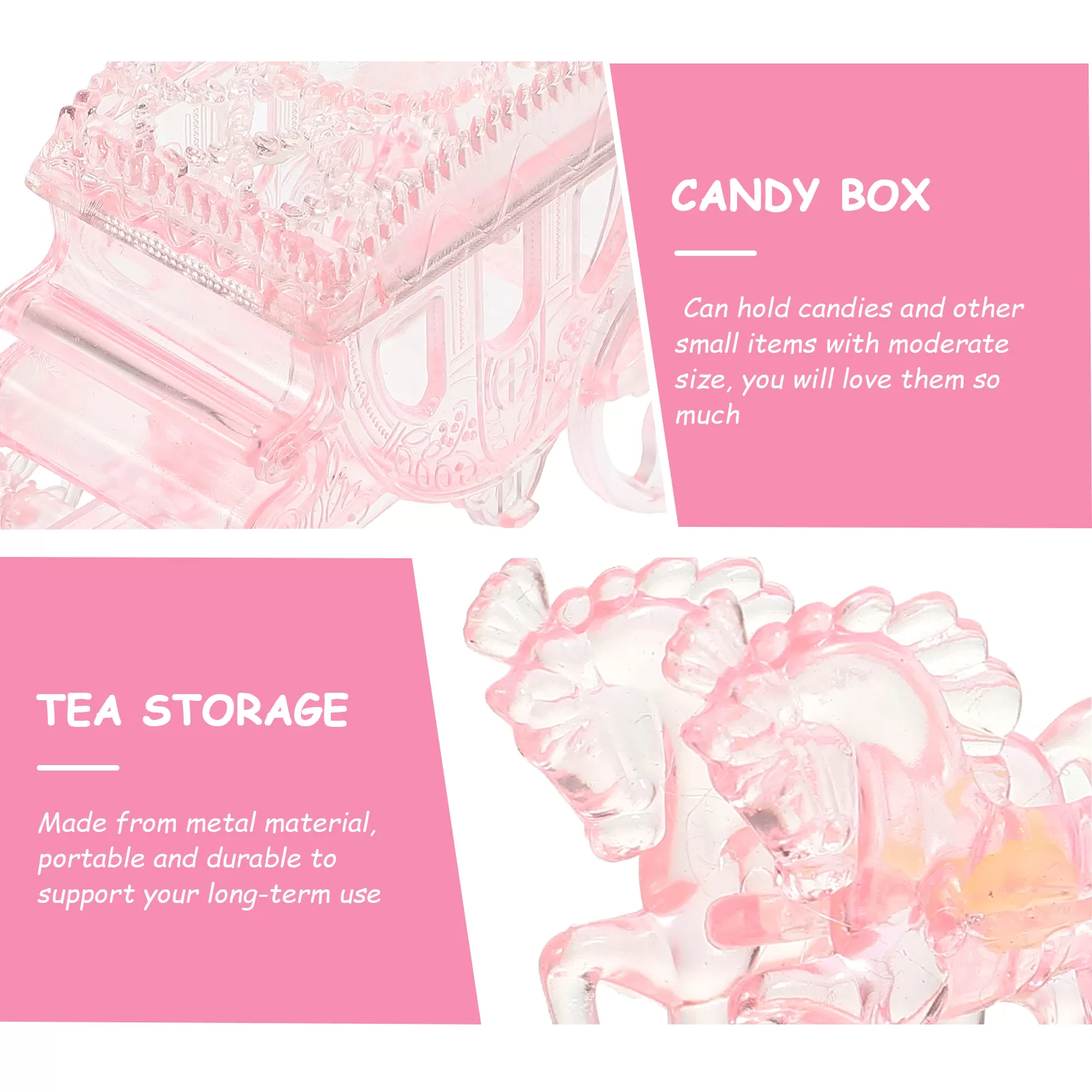 Plastic Princess Carriage Candy Boxes – Ideal for Baby Showers, Weddings, Christmas or Birthday Parties. Elegant and charming gift boxes perfect for holding candies, chocolates or small favors.