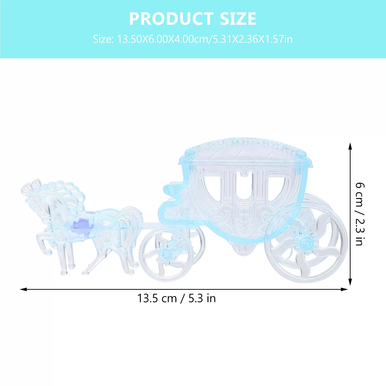 Plastic Princess Carriage Candy Boxes – Ideal for Baby Showers, Weddings, Christmas or Birthday Parties. Elegant and charming gift boxes perfect for holding candies, chocolates or small favors.