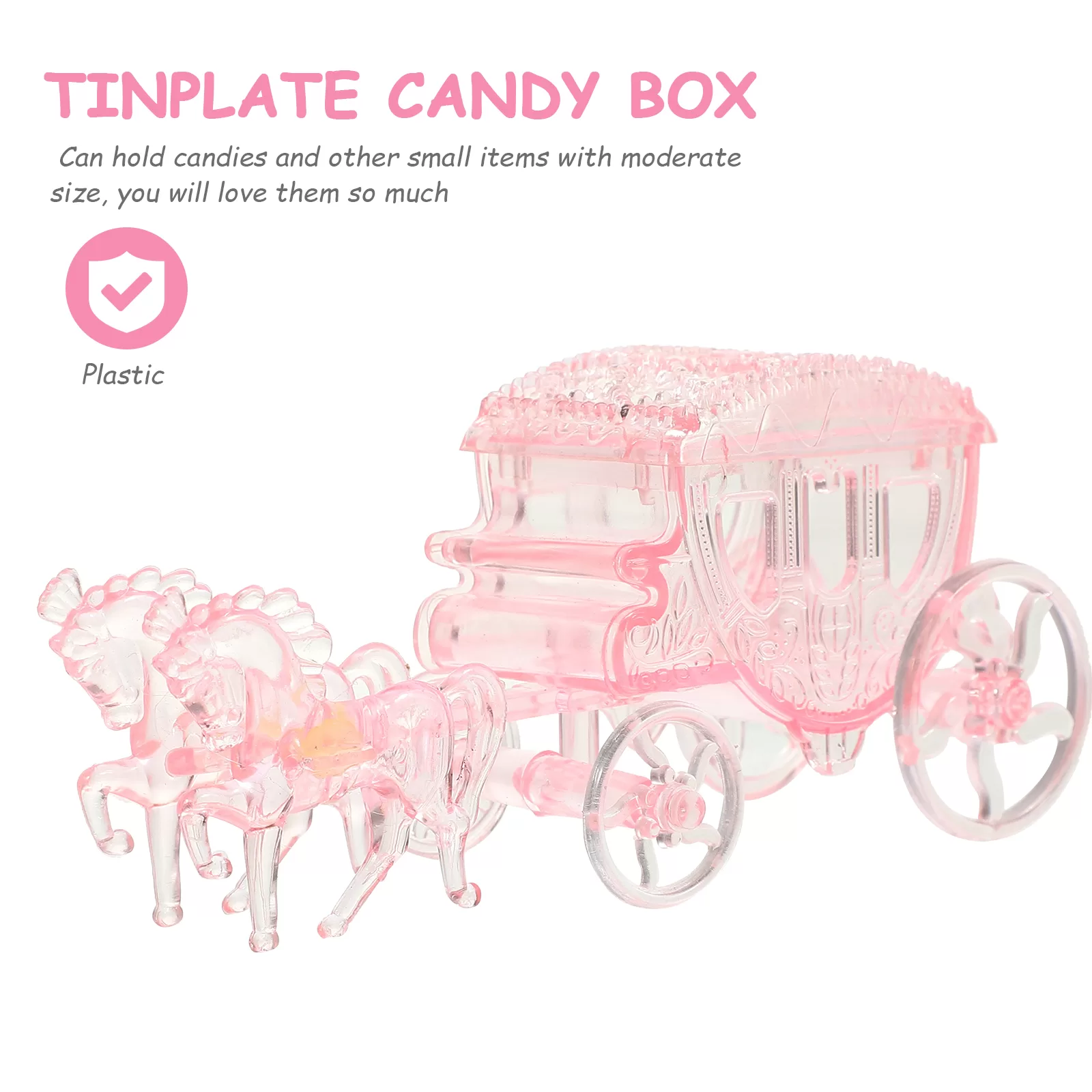 Plastic Princess Carriage Candy Boxes – Ideal for Baby Showers, Weddings, Christmas or Birthday Parties. Elegant and charming gift boxes perfect for holding candies, chocolates or small favors.