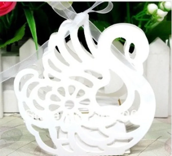 Laser-cut hollow lace flower candy box in Navy, White, Gold, or Blue. Elegant DIY favor... - SKU CGB12805 - UGI Packaging