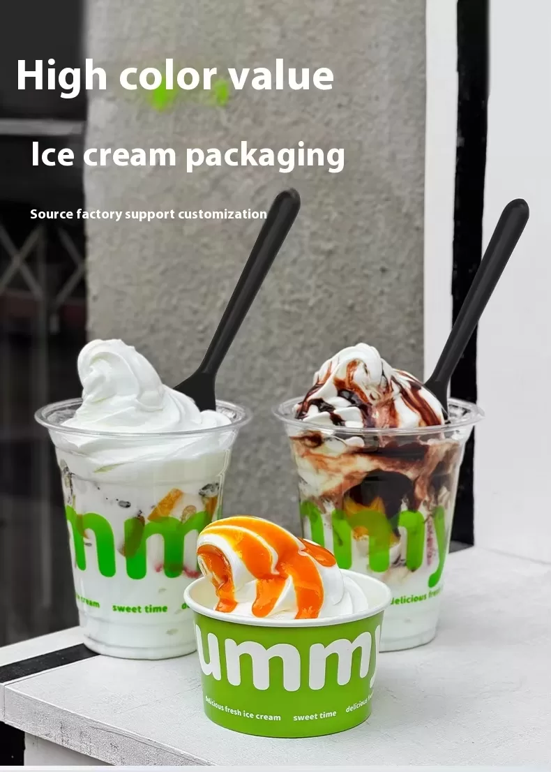 Custom Printed Disposable Ice Cream Paper Cups – Leak-Resistant Single Wall Dessert Bow... - SKU FTC01251 - UGI Packaging