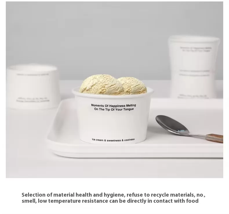 Custom Printed Paper Ice Cream Cups – Disposable Dessert Bowls with Leak-Resistant Coat... - SKU FTC01273 - UGI Packaging