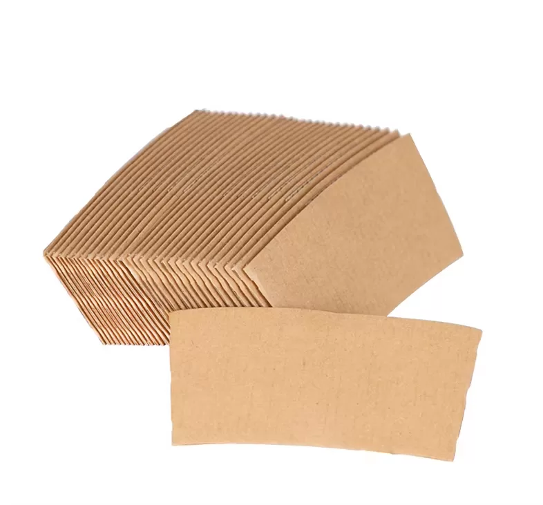 Custom Printed Disposable Kraft Paper Cup Sleeves for Coffee and Milk Tea – 250GSM Insu... - SKU CCS15068 - UGI Packaging