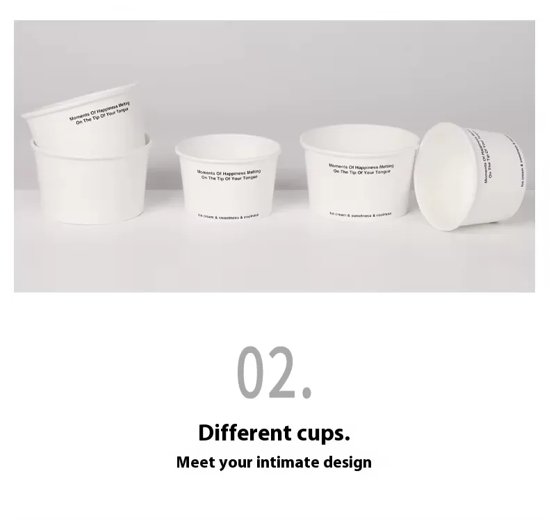 Custom Printed Paper Ice Cream Cups – Disposable Dessert Bowls with Leak-Resistant Coat... - SKU FTC01273 - UGI Packaging