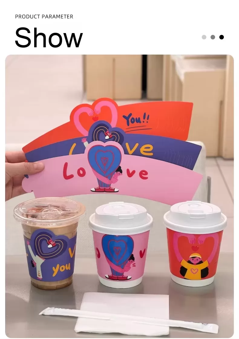 Valentine’s Day Disposable Paper Cups – 16oz Pink Heart Theme Hot & Cold Beverage Cup –... - SKU CCS15116 - UGI Pack...