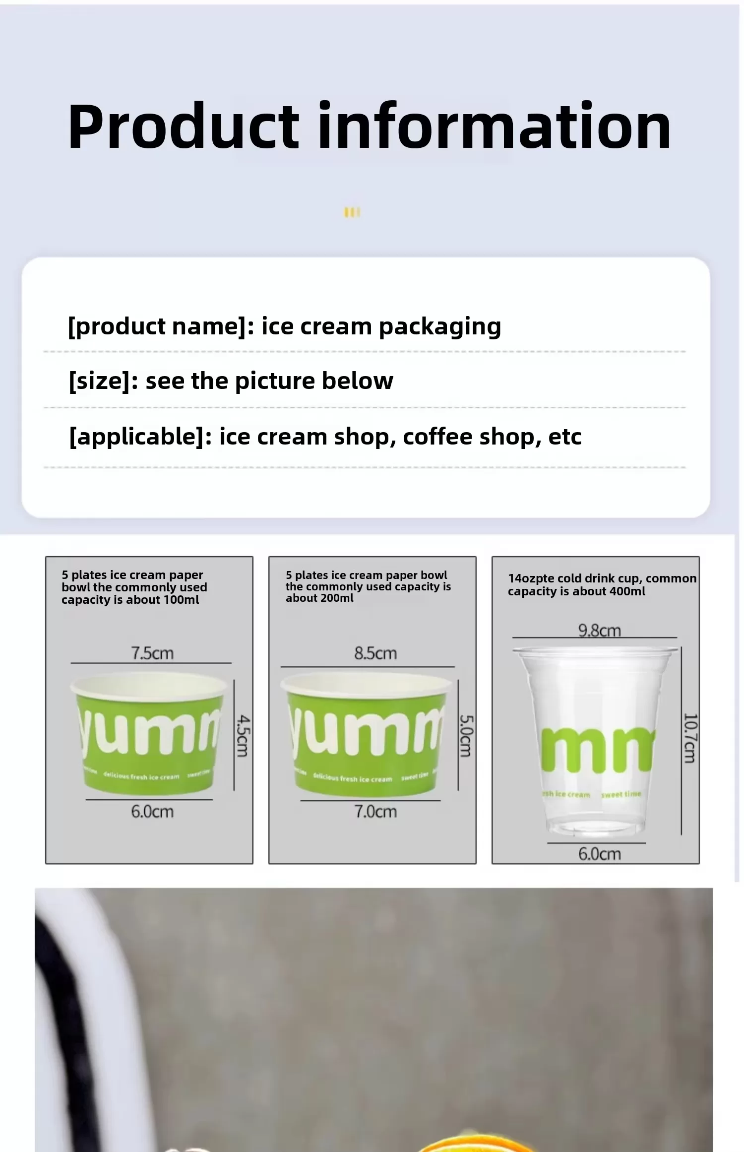 Custom Printed Disposable Ice Cream Paper Cups – Leak-Resistant Single Wall Dessert Bow... - SKU FTC01251 - UGI Packaging