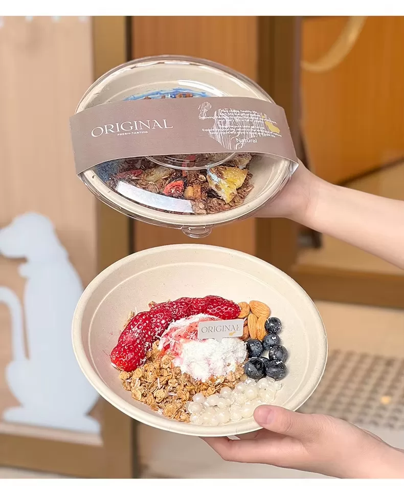 Compostable Kraft Paper Salad Bowls with Clear Lids – Disposable Takeout Food Container... - SKU PDH22023 - UGI Packaging