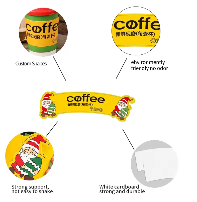 Christmas Holiday Disposable Coffee Cups – 16oz Festive Kraft Paper Hot Drink Cups with... - SKU CCS15118 - UGI Packaging