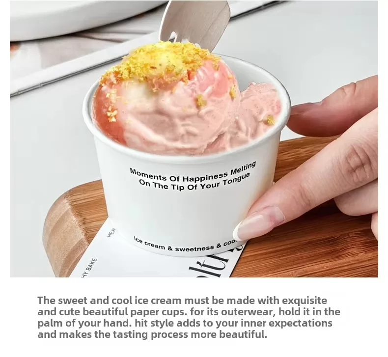 Custom Logo Paper Dessert Cups for Ice Cream & Yogurt – Disposable Leakproof Snack Bowl... - SKU FTC01264 - UGI Packaging