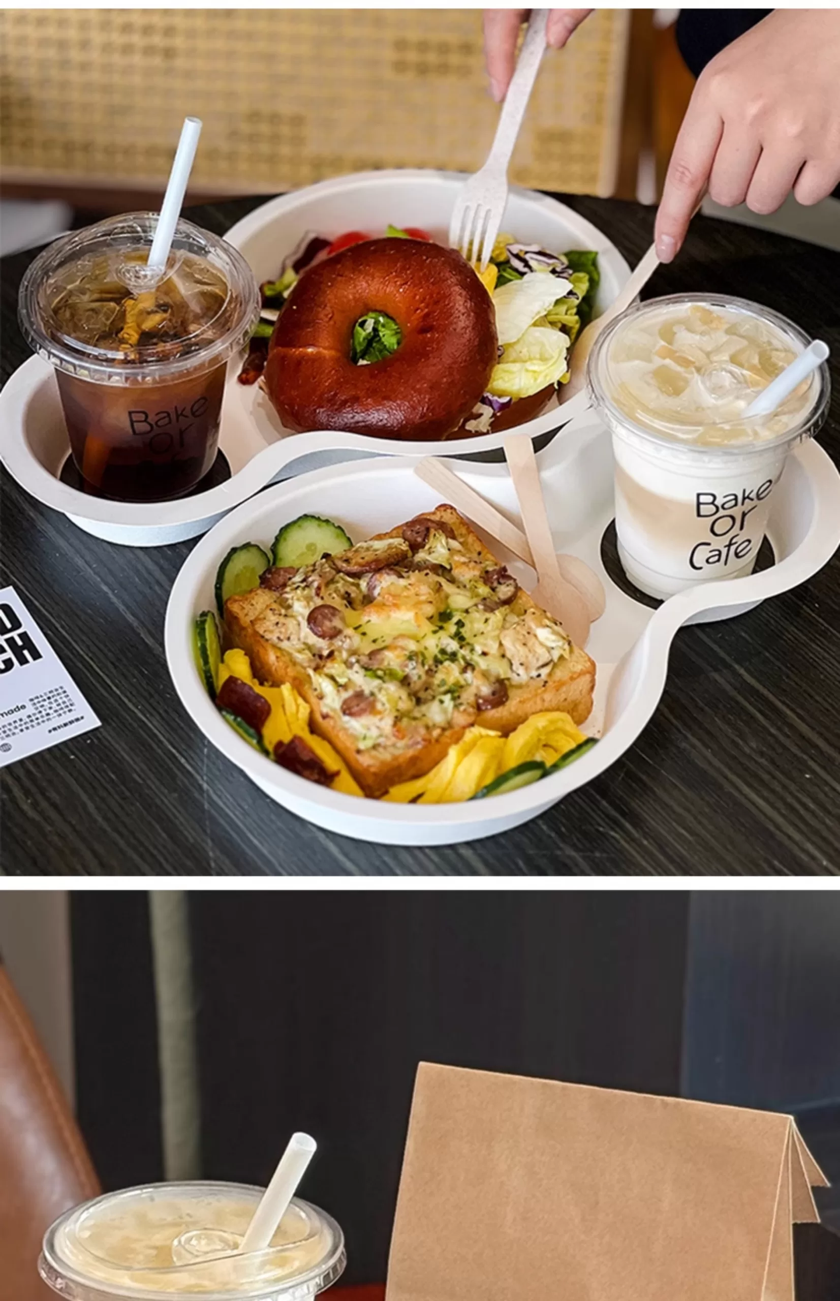 Biodegradable Paper Pulp Lunch Trays – Custom Logo Eco-Friendly 3-Compartment Disposabl... - SKU PDH22073 - UGI Packaging