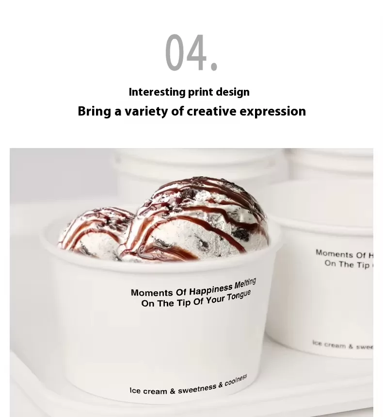 Custom Logo Paper Dessert Cups for Ice Cream & Yogurt – Disposable Leakproof Snack Bowl... - SKU FTC01264 - UGI Packaging