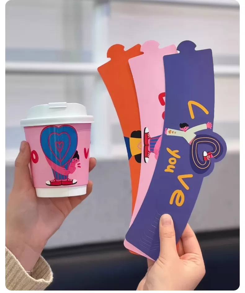 Valentine’s Day Disposable Paper Cups – 16oz Pink Heart Theme Hot & Cold Beverage Cup –... - SKU CCS15116 - UGI Pack...