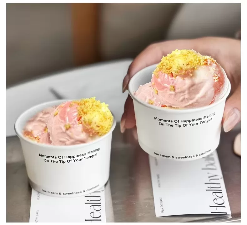 Custom Printed Paper Ice Cream Cups – Disposable Dessert Bowls with Leak-Resistant Coat... - SKU FTC01273 - UGI Packaging