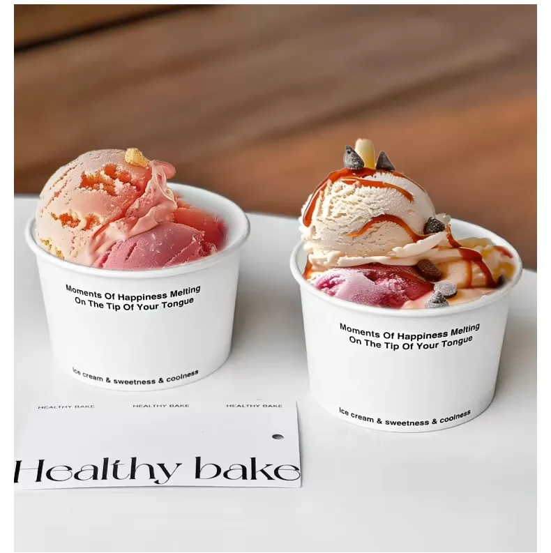 Custom Logo Paper Dessert Cups for Ice Cream & Yogurt – Disposable Leakproof Snack Bowl... - SKU FTC01264 - UGI Packaging