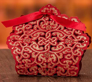 Laser-cut hollow lace flower candy box in Navy, White, Gold, or Blue. Elegant DIY favor box perfect for weddings, baby showers, parties, and gifts. Stylish, sturdy, and ideal for candy or small treats. - 图片 5