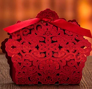 Laser-cut hollow lace flower candy box in Navy, White, Gold, or Blue. Elegant DIY favor box perfect for weddings, baby showers, parties, and gifts. Stylish, sturdy, and ideal for candy or small treats. - 图片 6