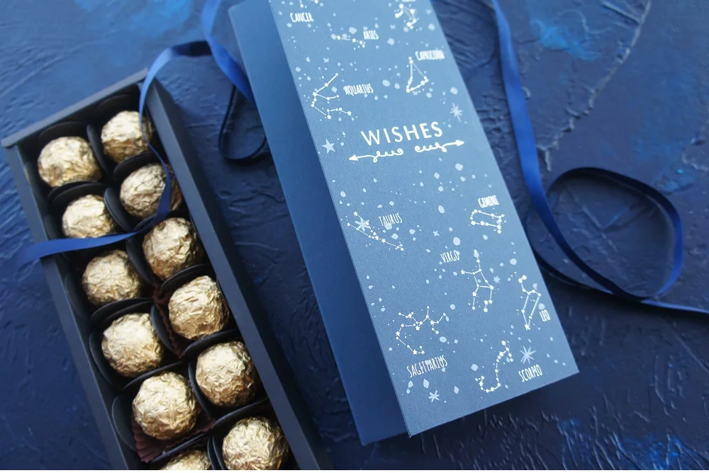 Chocolate Paper Gift Box – Perfect for Valentine's Day, Christmas, Birthdays, and Parties. Ideal for packing chocolates, small gifts, or treats with a festive and elegant presentation design. 6