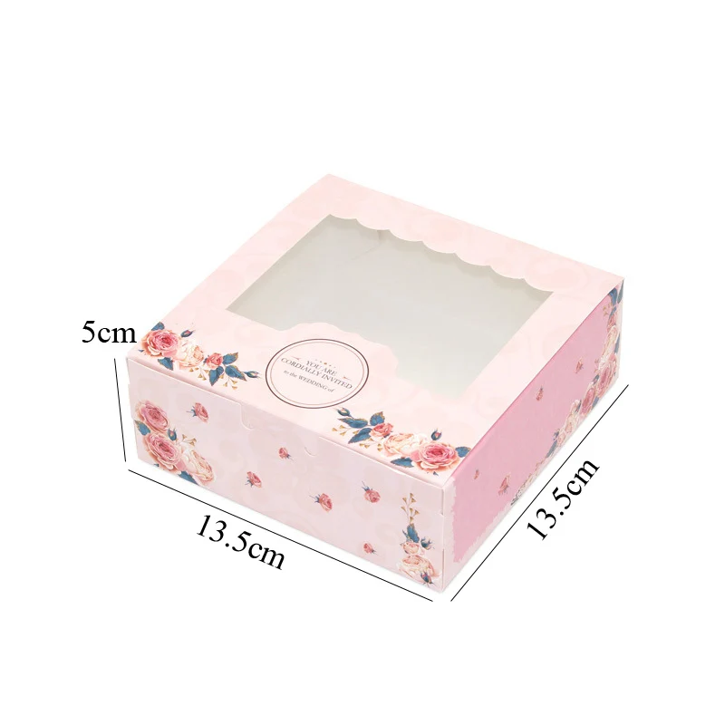 10PCS Mini Mooncake Gift Boxes with Clear Window – Paper Treat Boxes for Pastries, Candies, Sweets, Cake, Holiday Favors – Ideal for Weddings, Parties, Navidad Festival, Takeout & Dessert Packaging 7