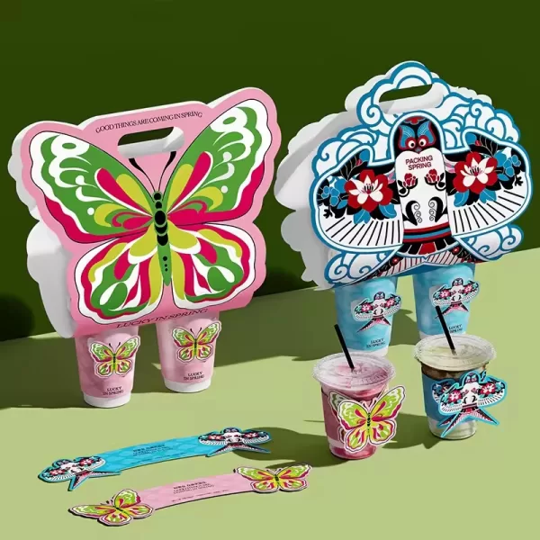 custom paper drink holder full colour offset printing UGI Packaging 4-cup carrier