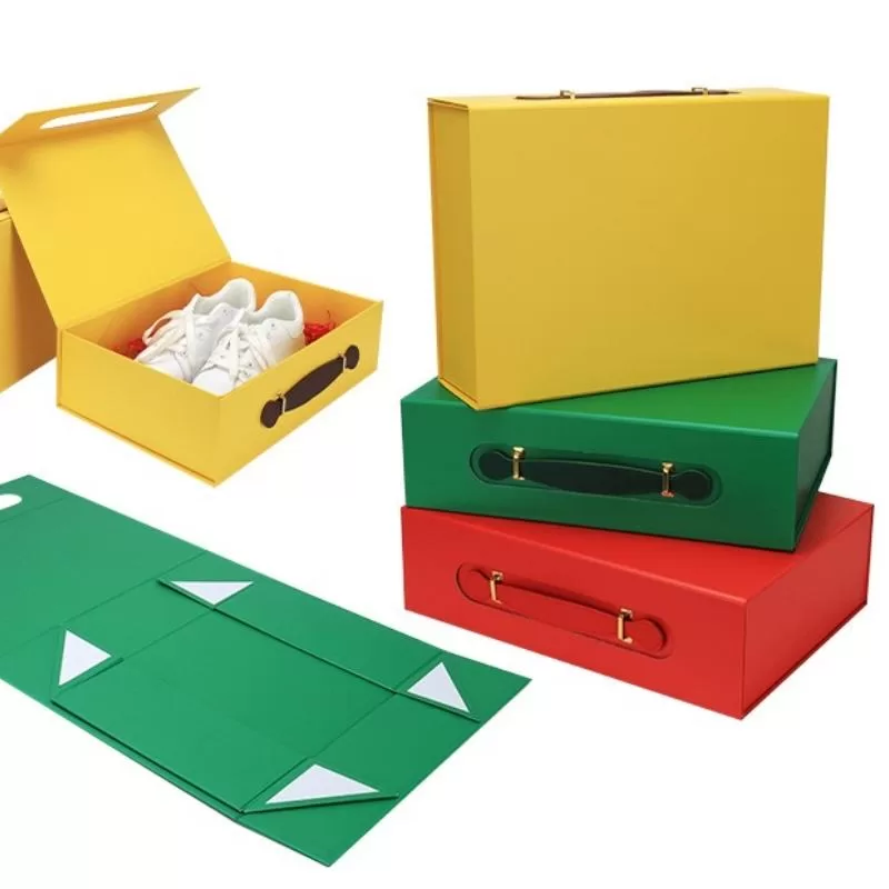 In Stock – Foldable Magnetic Gift Box with Handle, Matt Lamination & Embossed Logo – Rectangular Paperboard Packaging for Baby Gifts, Toys, Clothes – Ready to Ship – Elegant & Durable Design - 图片 2