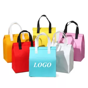 Insulated Food Delivery Bags - Non-Woven Aluminum Foil Lunch Bags for Takeaway, Restaurant & Fast Food Delivery - Portable Disposable Thermal Bags (Custom Logo Available)