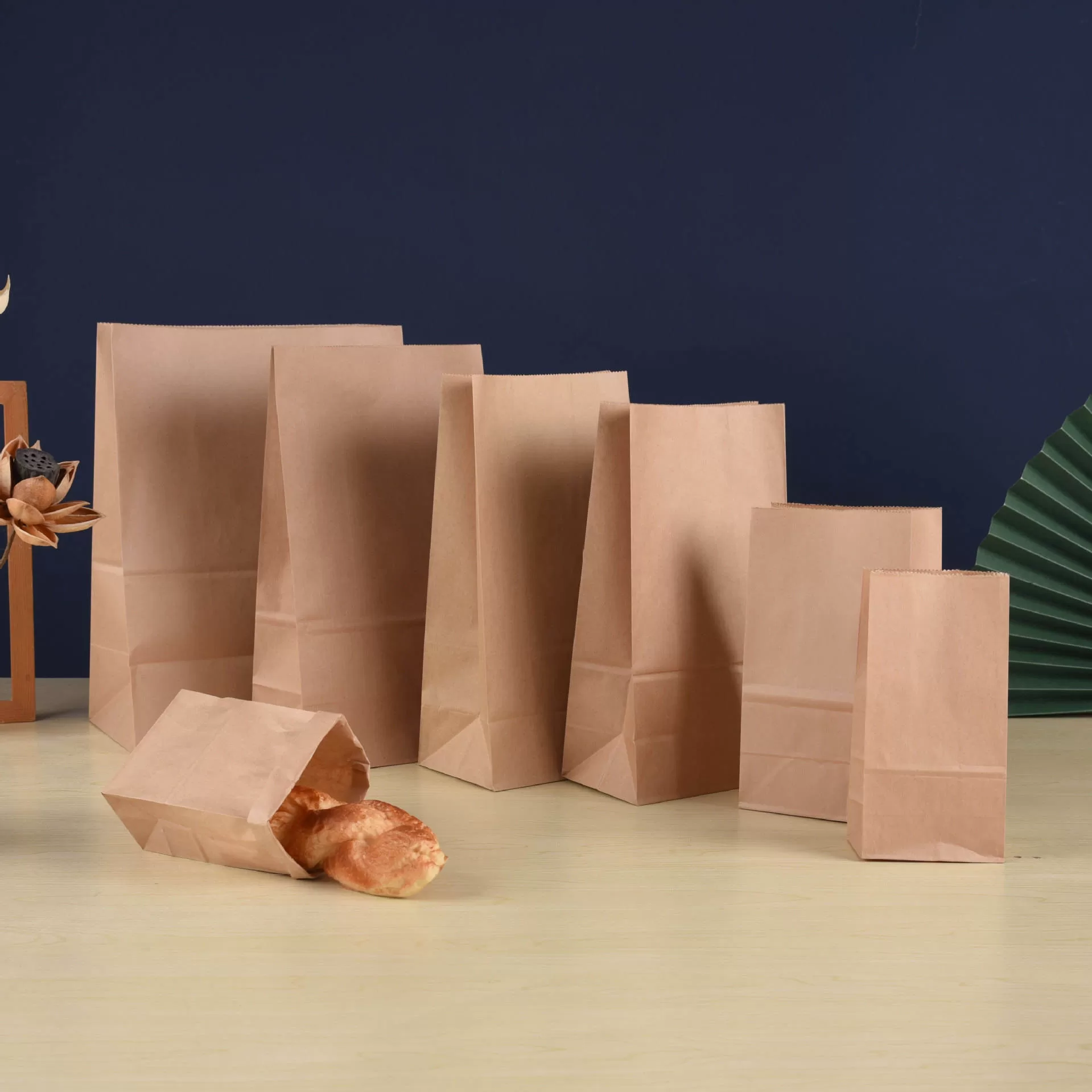 Disposable paper lunch bags kraft food bags for takeout and catering by UGI Packaging