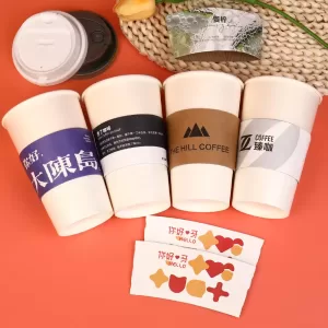 Insulated Kraft Paper Coffee Cup Sleeves – Ripple Wall Corrugated Beverage Holders for 8-16oz Hot Drinks – Recyclable Heat-Resistant Cup Grip Wraps – Customizable for Cafes & Events – 1000 Pack