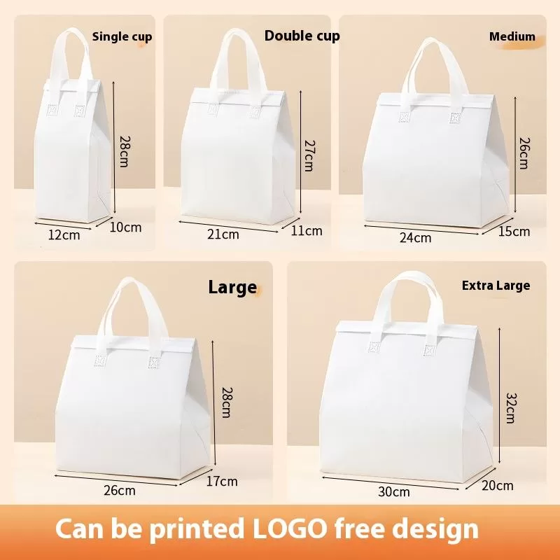 Small Insulated Cooler Bag for Food & Drinks – Reusable Thermal Tote with Aluminum Foil... - SKU ICB16757 - UGI Packaging