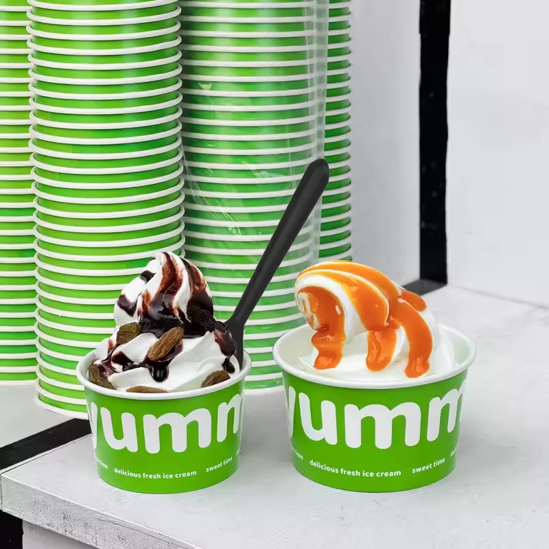 Custom Printed Disposable Ice Cream Paper Cups – Leak-Resistant Single Wall Dessert Bowls for Yogurt, Gelato & Snacks – Eco-Friendly Food Grade Containers for Parties, Cafes – 1000 Pack - 图片 3