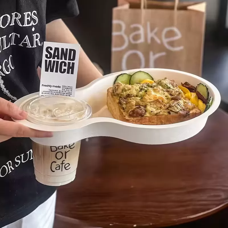 Biodegradable Paper Pulp Lunch Trays – Custom Logo Eco-Friendly 3-Compartment Disposable Food Plates for Restaurants, Schools, Events – Sturdy Takeout Container – 100% Compostable - 图片 2