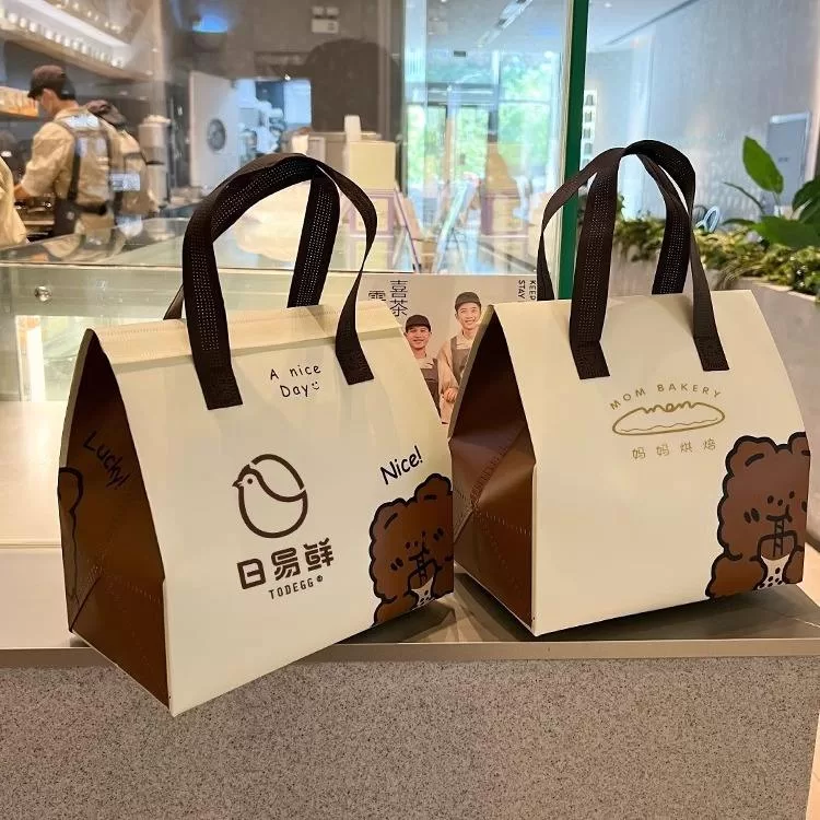 Insulated Non-Woven Thermal Cooler Bag – Waterproof Foldable Lunch Tote with Zipper Closure – Large Capacity for Food Delivery, Grocery, Travel, and Eco-Friendly Cold/Hot Storage - 图片 3