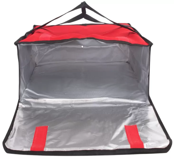 Thermal Pizza Delivery Bag 20x20x6 – Insulated Carrier for 3 Large Pizzas, Red Striped Design for Takeout, Catering, Personal Use – Reusable, Lightweight, In Stock – Custom Logo Available - 图片 6