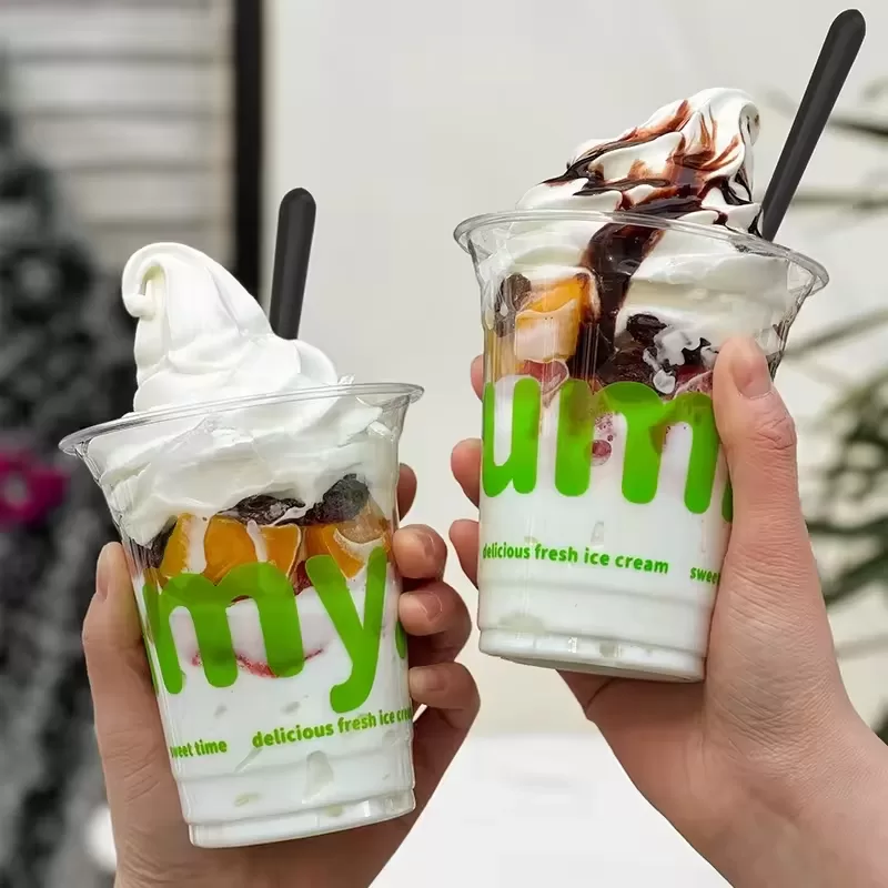 Custom Printed Disposable Ice Cream Paper Cups – Leak-Resistant Single Wall Dessert Bowls for Yogurt, Gelato & Snacks – Eco-Friendly Food Grade Containers for Parties, Cafes – 1000 Pack