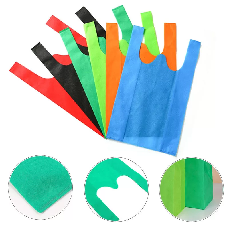 Reusable Non-Woven Shopping Bags – Heavy Duty Eco-Friendly Grocery Totes with Reinforced Handles – Durable Foldable Market Bags for Groceries, Storage, Travel & More – Pack of 10 – In Stock - 图片 2