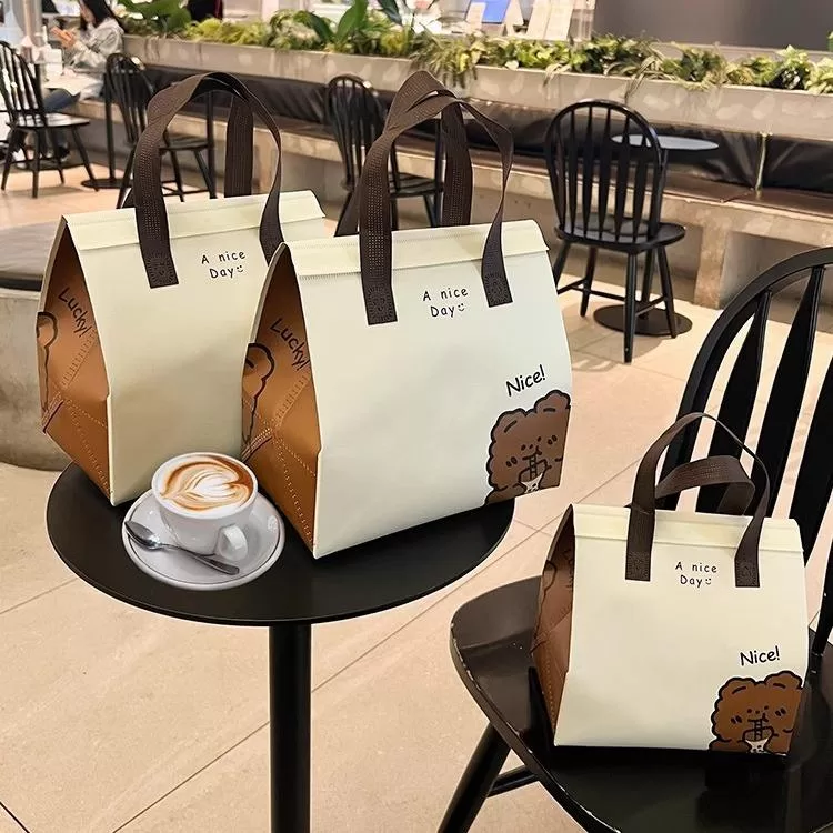 Insulated Non-Woven Thermal Cooler Bag – Waterproof Foldable Lunch Tote with Zipper Closure – Large Capacity for Food Delivery, Grocery, Travel, and Eco-Friendly Cold/Hot Storage - 图片 4