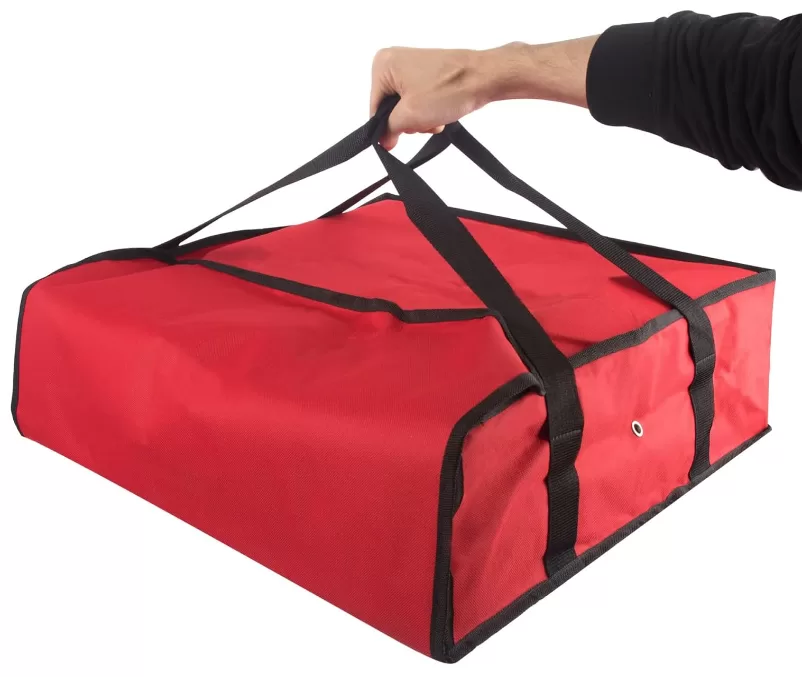 Thermal Pizza Delivery Bag 20x20x6 – Insulated Carrier for 3 Large Pizzas, Red Striped Design for Takeout, Catering, Personal Use – Reusable, Lightweight, In Stock – Custom Logo Available - 图片 2