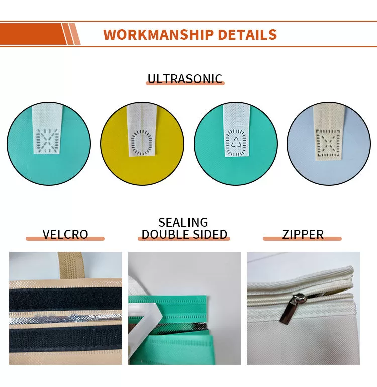 Reusable Insulated Thermal Cooler Bag – Eco-Friendly Non-Woven Food Delivery Tote with Zipper for Hot Coffee, Groceries & Takeout – Waterproof, Foldable, Large Capacity – In Stock - 图片 3