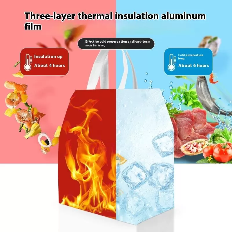 15L Insulated Reusable Cooler Bag – Leak-Proof Thermal Tote with Aluminum Foil Lining for Cake, Lunch, Picnic, Food Delivery – Foldable, Lightweight, Eco-Friendly, Non-Woven & Recyclable - 图片 4