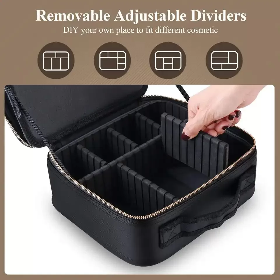 Travel Makeup Bag with LED Lighted Mirror – Portable Cosmetic Organizer Case for Women ... - SKU TMO16771 - UGI Packaging