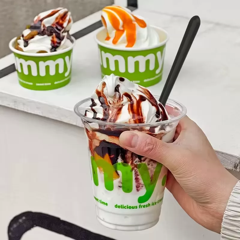 Custom Printed Disposable Ice Cream Paper Cups – Leak-Resistant Single Wall Dessert Bowls for Yogurt, Gelato & Snacks – Eco-Friendly Food Grade Containers for Parties, Cafes – 1000 Pack - 图片 4