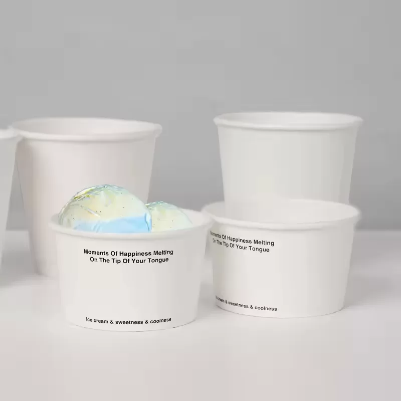 Custom Logo Paper Dessert Cups for Ice Cream & Yogurt – Disposable Leakproof Snack Bowls with Food-Safe Coating – Eco Kraft Serving Containers for Cafes, Events & Shops – 1000 Pack - 图片 5