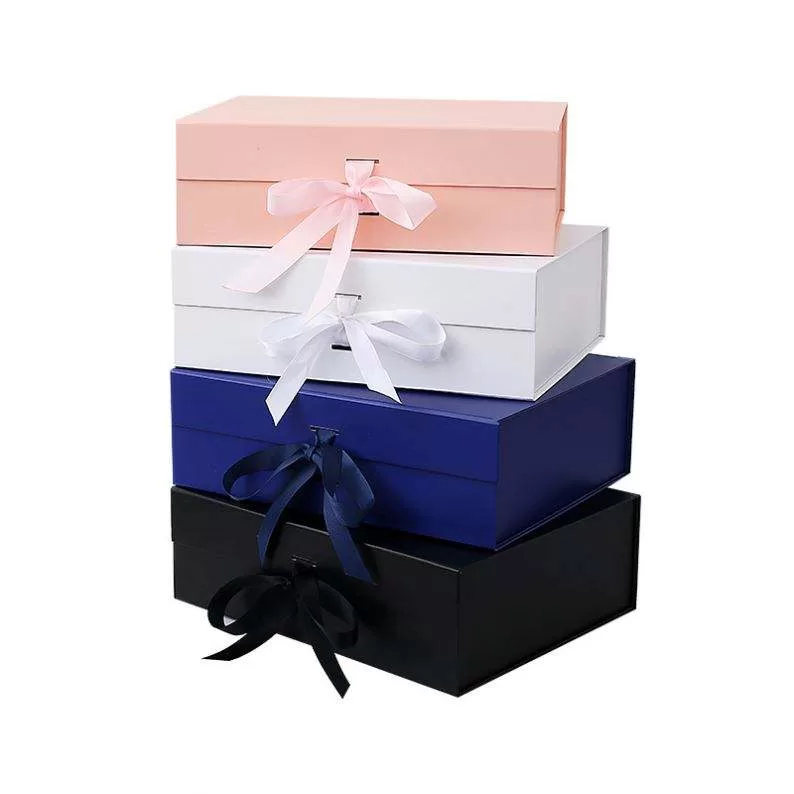 Luxury Foldable Magnetic Ribbon Gift Box – Sturdy Cardboard Packaging with Matte/Embossed Finish – Ideal for Photo Frames, Gifts & More – Custom Logo Available – In Stock, Ready to Ship - 图片 3