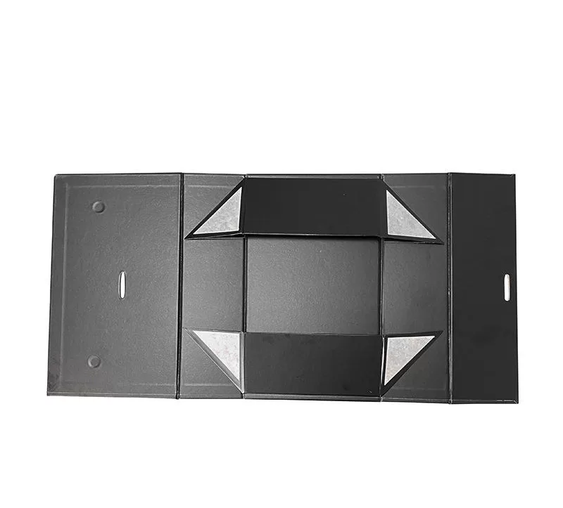 Luxury Magnetic Double Door Gift Box with Ribbon – Foldable Cardboard Packaging for Presents, Events, Retail – Elegant Black & Gold Design – In Stock, Ready to Ship – Custom Available - 图片 8