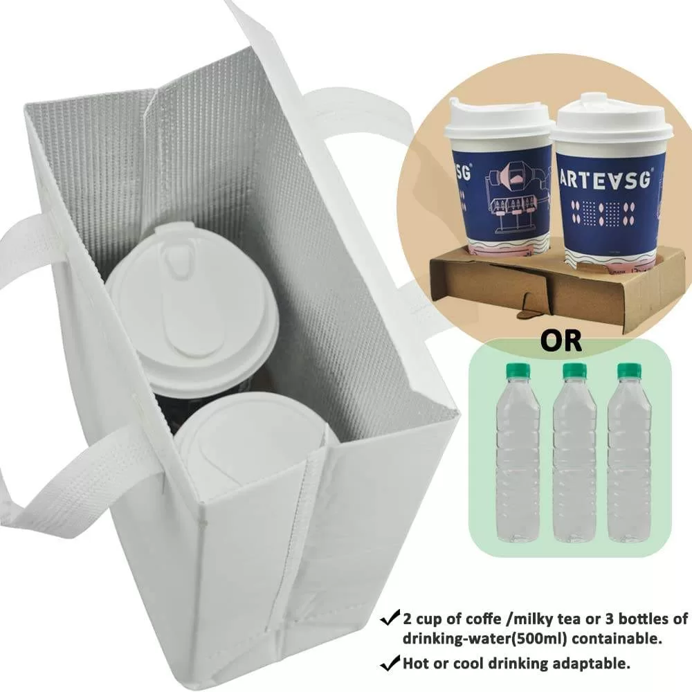 Reusable Insulated Food Delivery Bag – Non-Woven Thermal Takeout Bag with Aluminum Foil Lining & Handle – Keeps Food Warm or Cold – Custom Logo Available – Multiple Sizes – In Stock - 图片 4